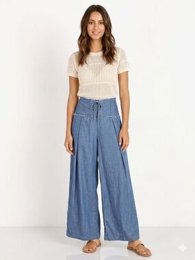 Do + Be Cotton Tencel High Rise Wide Leg Pants Size Small